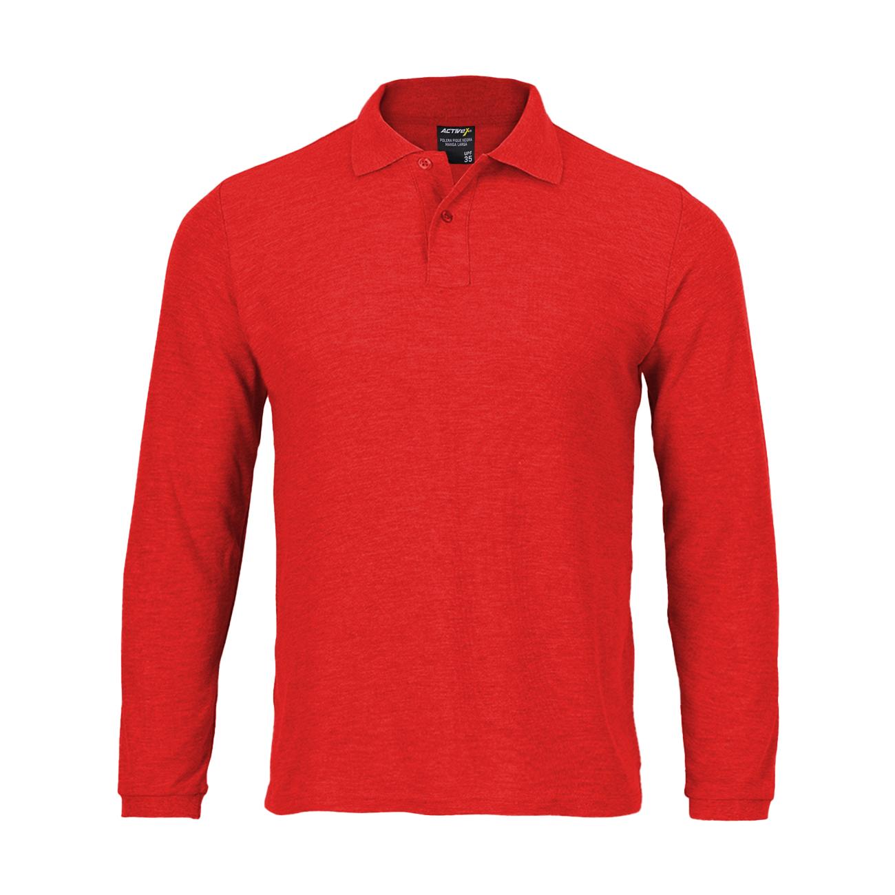 Polera Activex Pique Roja M/Larga UV